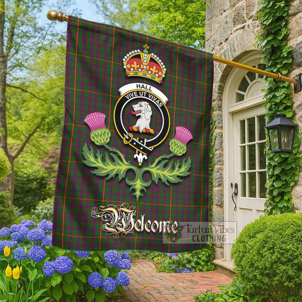 Hall Tartan Family Crest Garden Flag Royal Thistle Welcome Style - Tartan Vibes Clothing