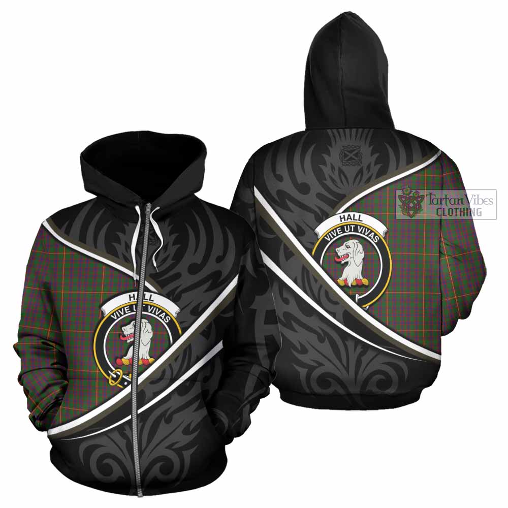 Hall Tartan Family Crest Hoodie Celtic Scottish Thistle Floral - Tartan Vibes Clothing