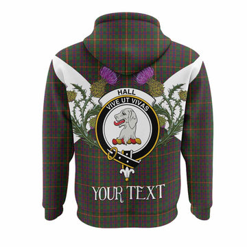 Hall Tartan Family Crest Hoodie Scottish Burns Night Thistle Floral
