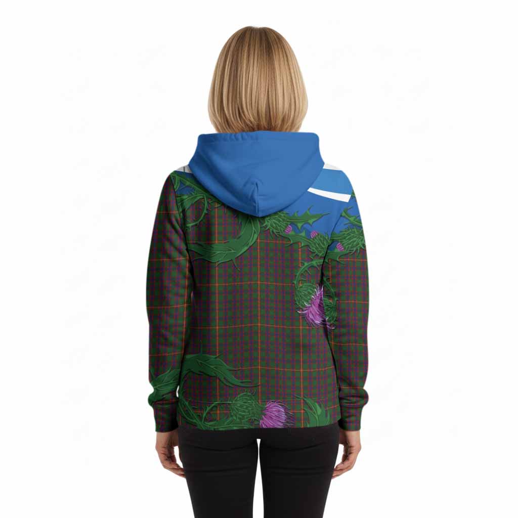 Hall Tartan Family Crest Hoodie Thistle in Minimalism