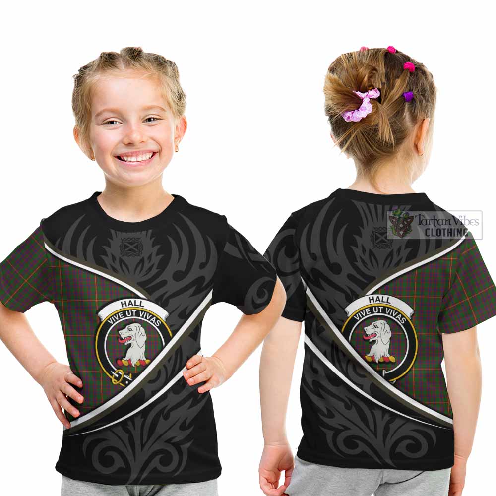 Hall Tartan Family Crest Kid T-shirt Celtic Scottish Thistle Floral - Tartan Vibes Clothing