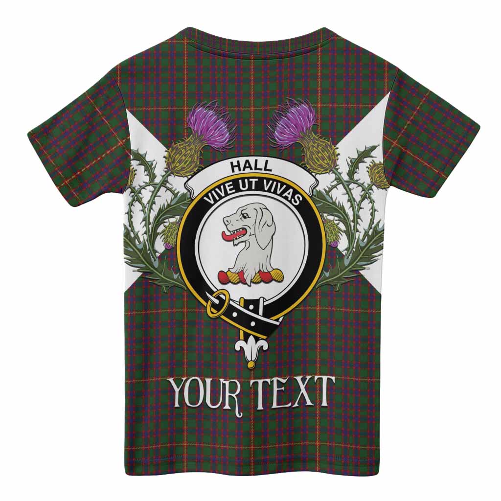 Hall Tartan Family Crest Kid T-shirt Scottish Burns Night Thistle Floral