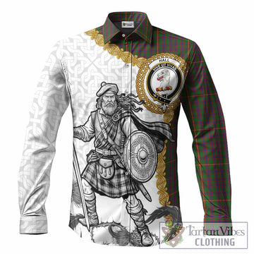 Hall Tartan Family Crest Long Sleeve Button Shirts Scottish Highland Warrior Celtic Knot Thistle