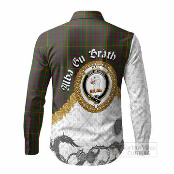 Hall Tartan Family Crest Long Sleeve Button Shirts Scottish Highland Warrior Celtic Knot Thistle