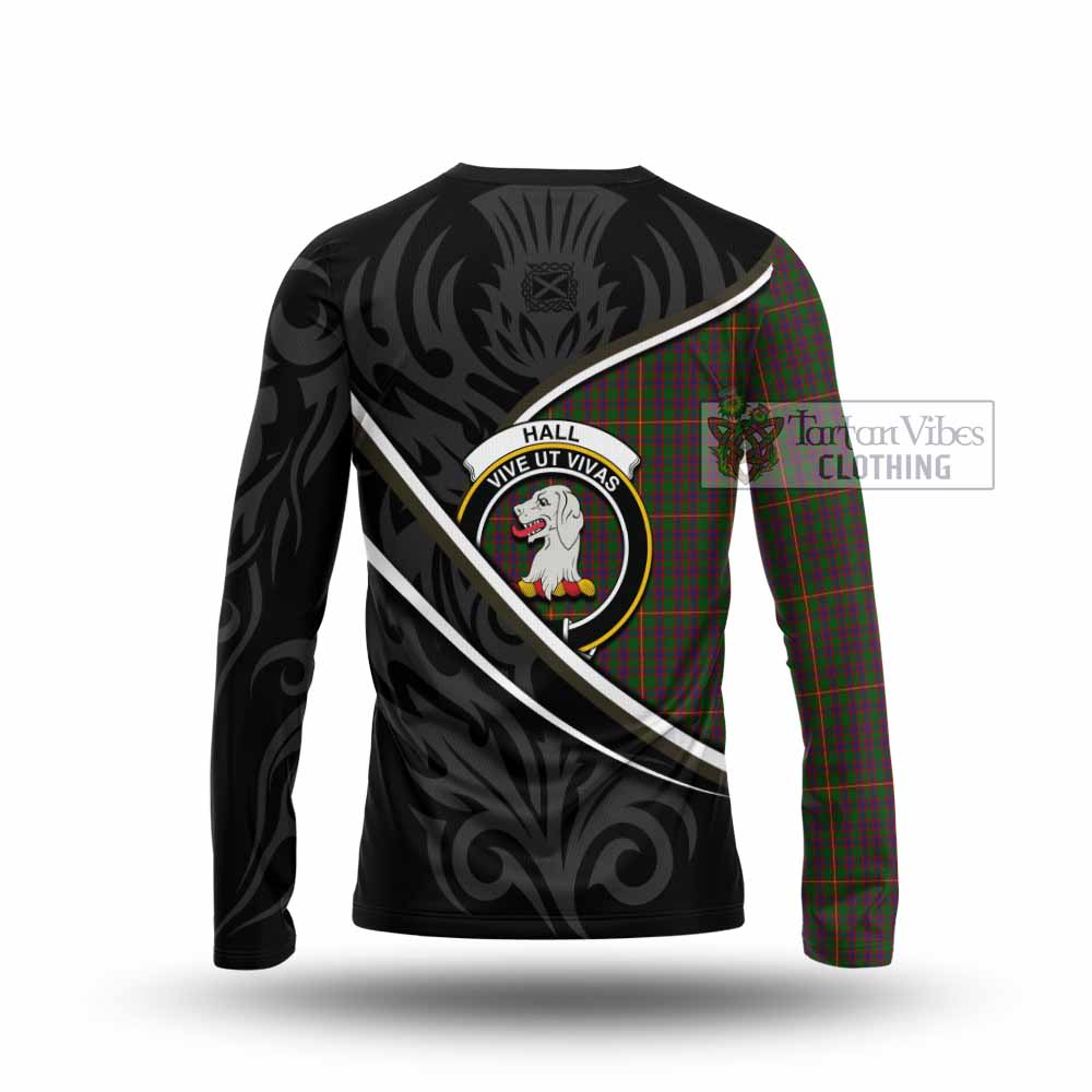 Hall Tartan Family Crest Long Sleeve T-Shirt Celtic Scottish Thistle Floral - Tartan Vibes Clothing