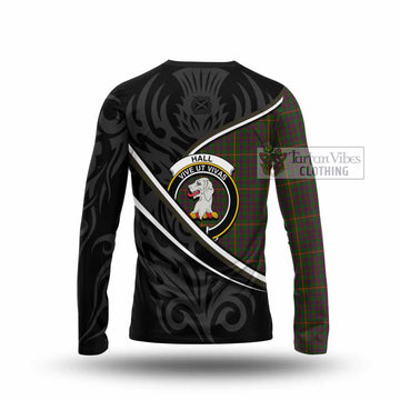 Hall Tartan Family Crest Long Sleeve T-Shirt Celtic Scottish Thistle Floral - Tartan Vibes Clothing