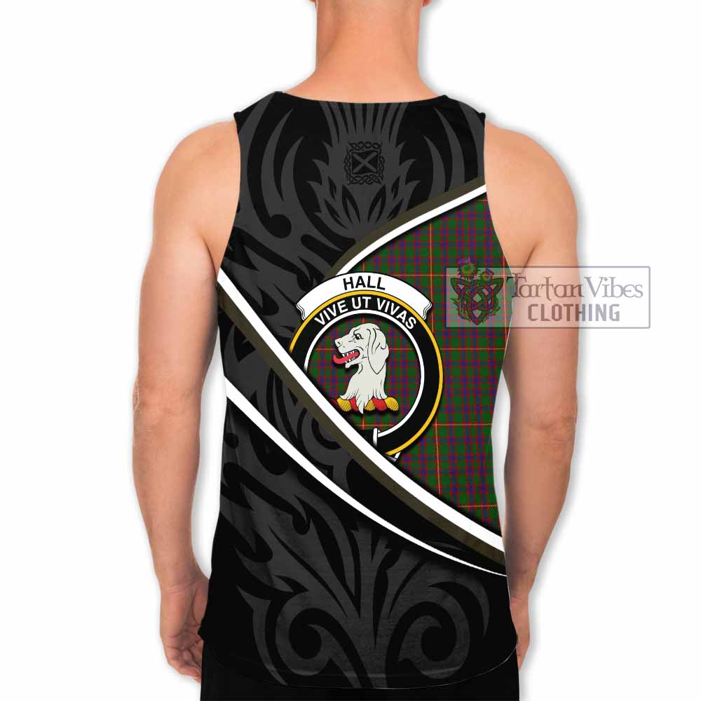 Hall Tartan Family Crest Men Tank Top Celtic Scottish Thistle Floral - Tartan Vibes Clothing