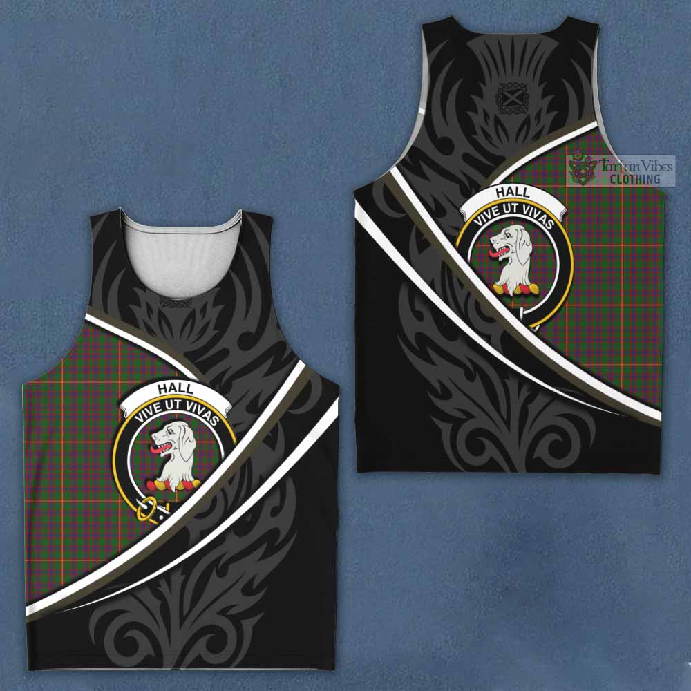 Hall Tartan Family Crest Men Tank Top Celtic Scottish Thistle Floral - Tartan Vibes Clothing