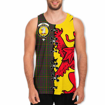 Hall Tartan Family Crest Men Tank Top Lion Rampant Honor
