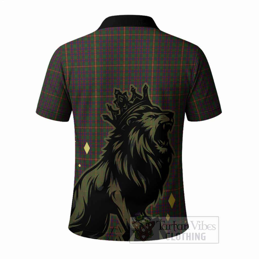Hall Tartan Family Crest Polo Shirt Crowned Lion Roaring