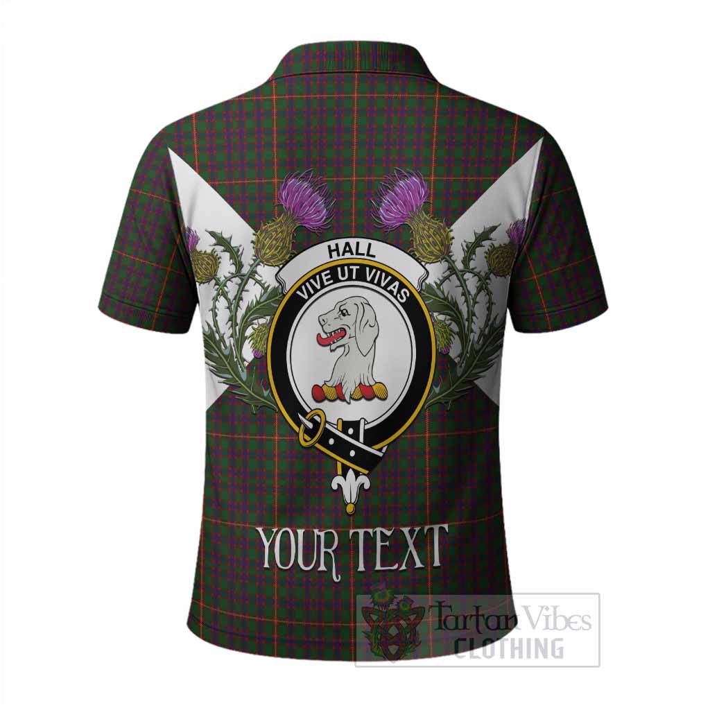 Hall Tartan Family Crest Polo Shirt Scottish Burns Night Thistle Floral