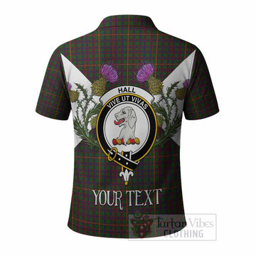 Hall Tartan Family Crest Polo Shirt Scottish Burns Night Thistle Floral
