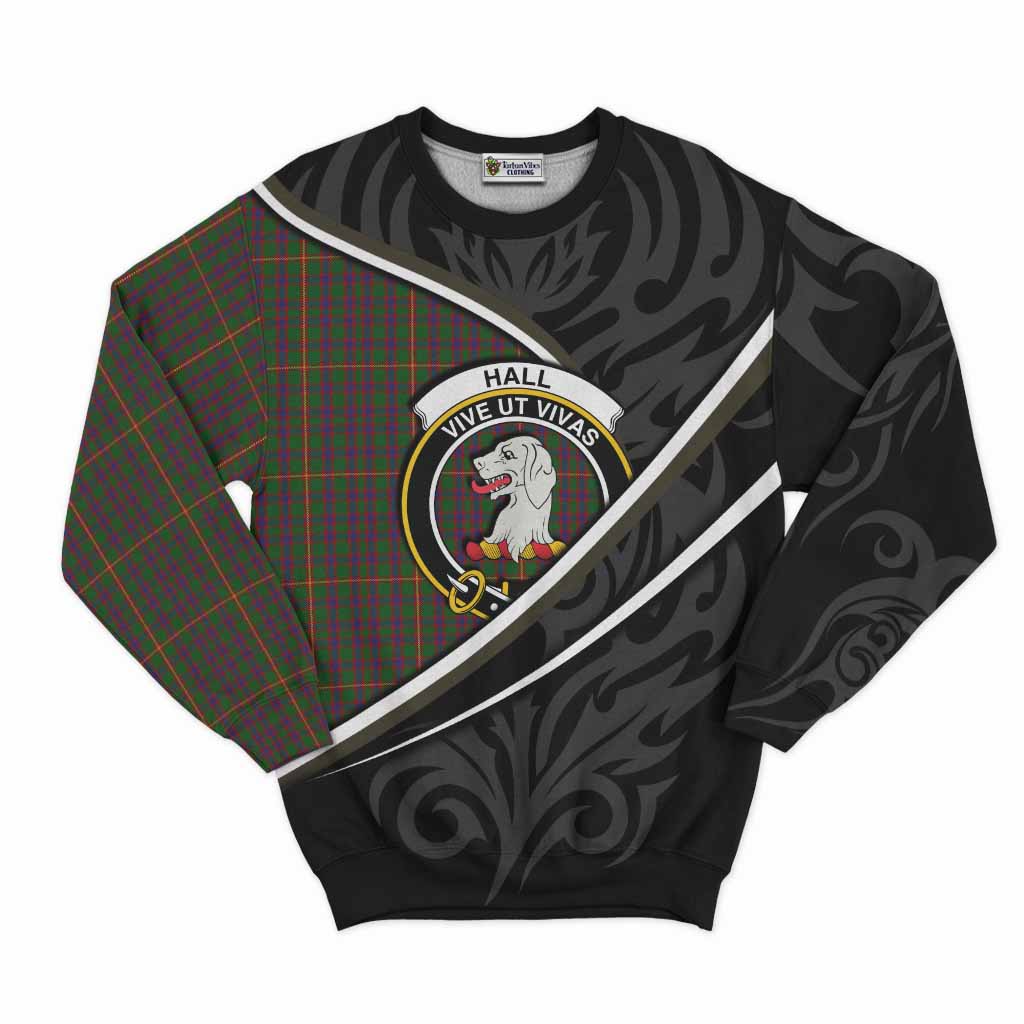 Hall Tartan Family Crest Sweatshirt Celtic Scottish Thistle Floral - Tartan Vibes Clothing