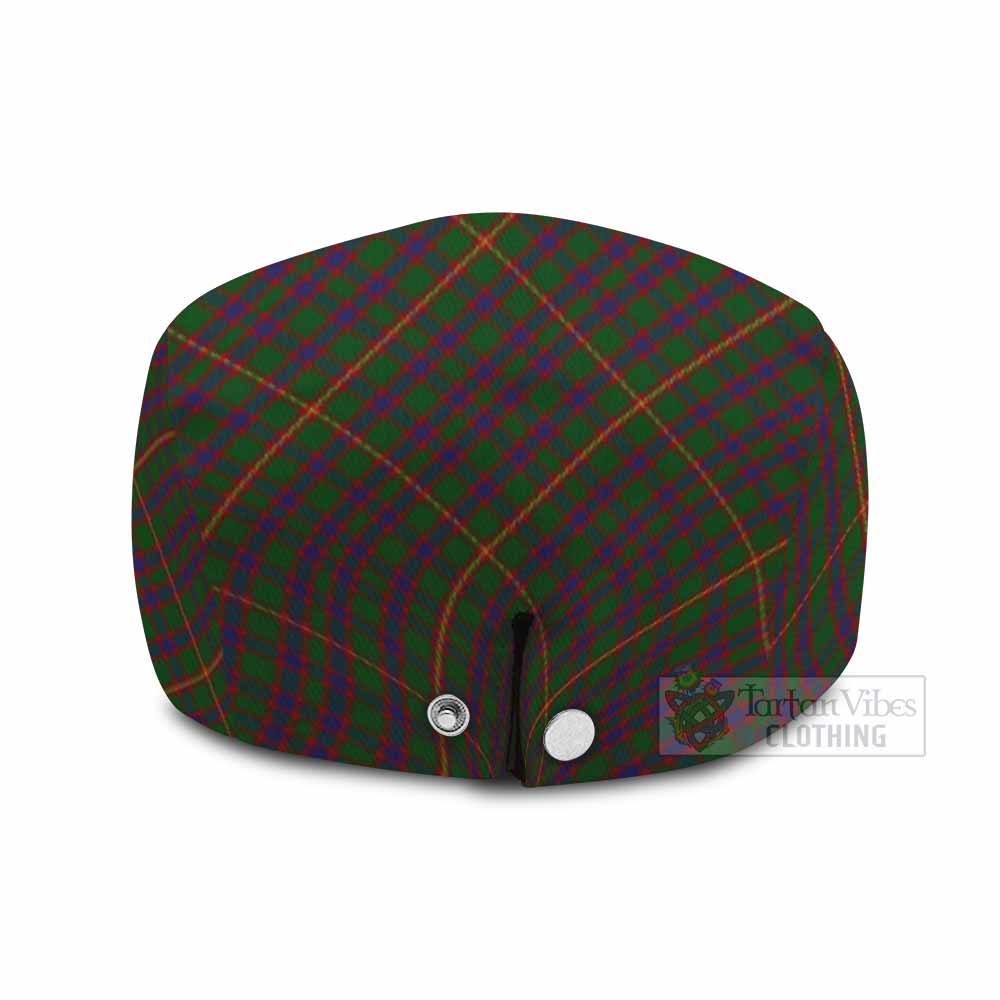 Hall Tartan Flat Cap, Jeff Cap Cross Style with Family Crest - Tartan Vibes Clothing