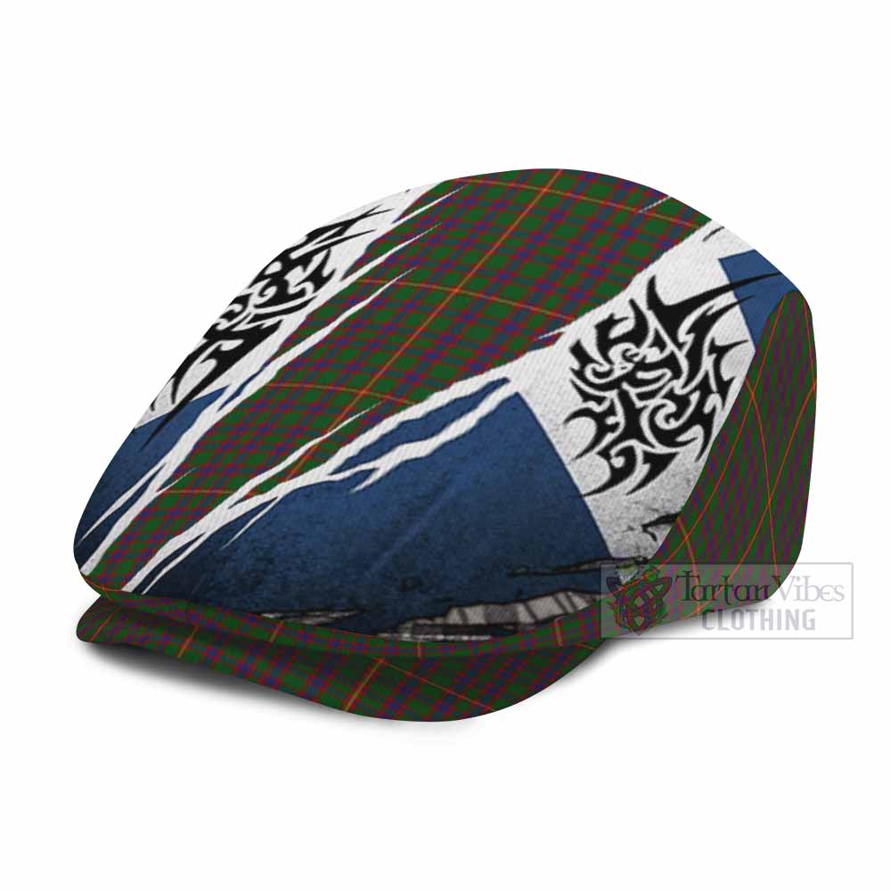 Hall Tartan Flat Cap, Jeff Cap Scotland Flag Ripped Tribal Design