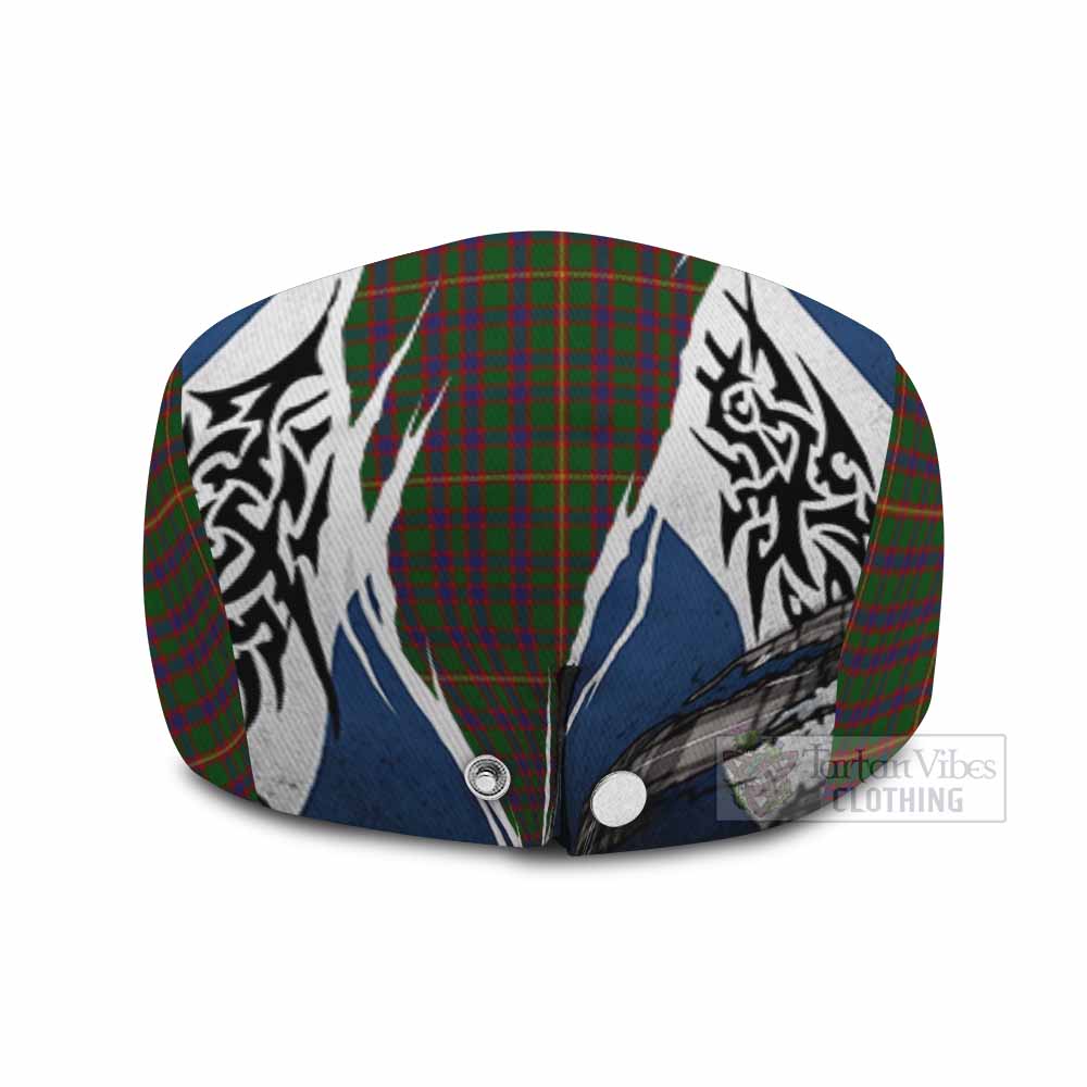 Hall Tartan Flat Cap, Jeff Cap Scotland Flag Ripped Tribal Design