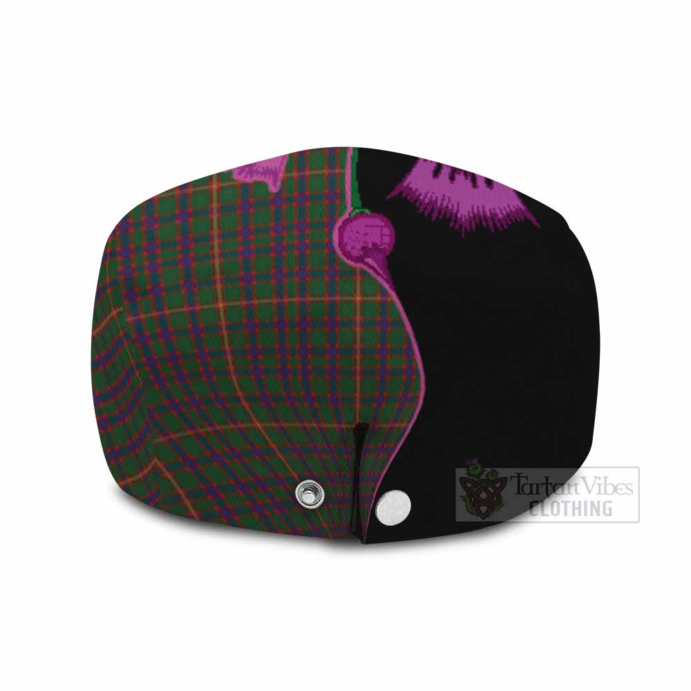 Hall Tartan Flat Cap, Jeff Cap Traditional Scottish Thistle