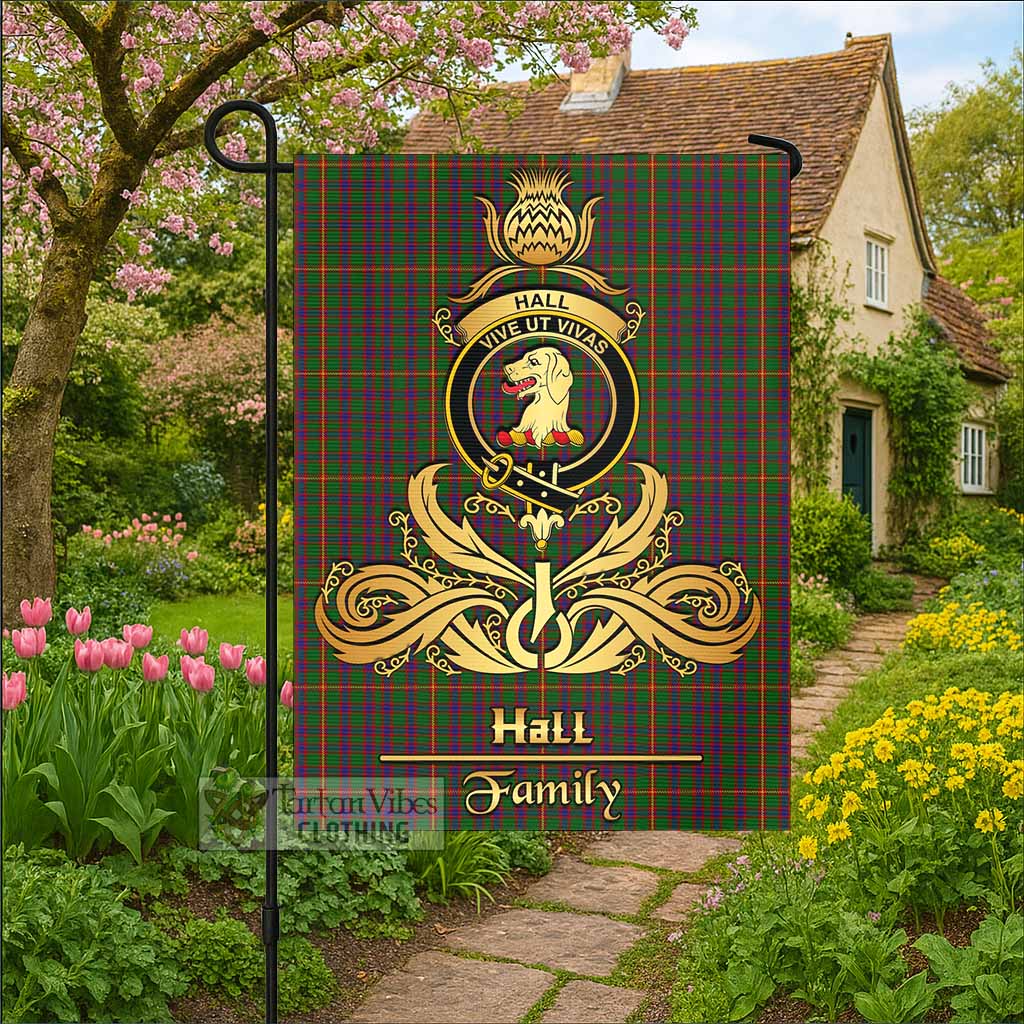 Hall Tartan Garden Flag with Highland Thistle Cherish Family Crest Style - Tartan Vibes Clothing
