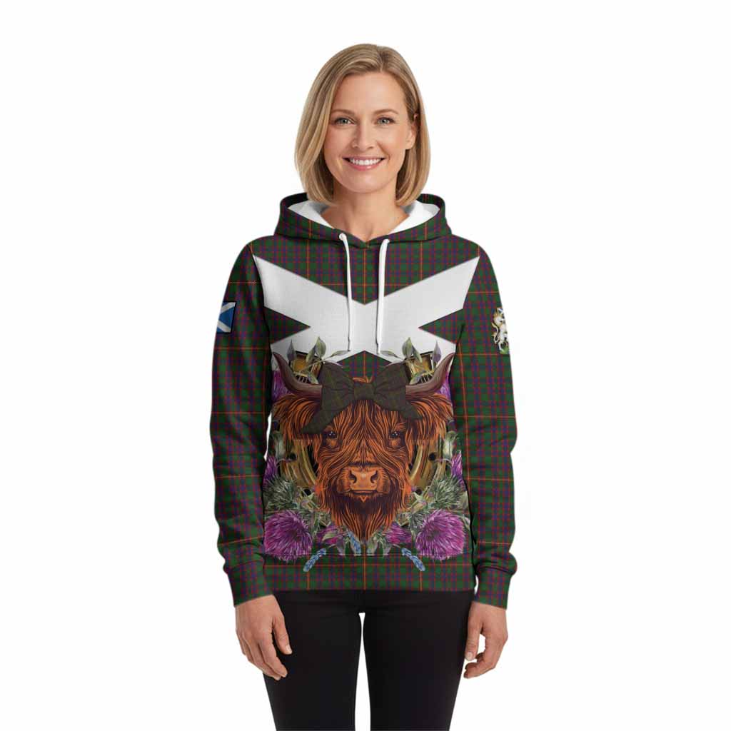 Hall Tartan Hoodie Scottish Thistle Heilan Coo