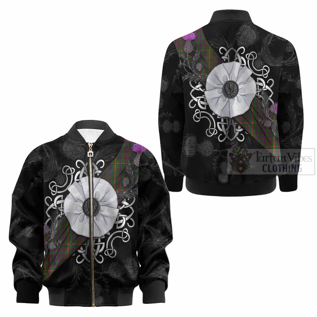 Hall Tartan Kid Bomber Jacket Jacobite White Rose - Tartan Vibes Clothing