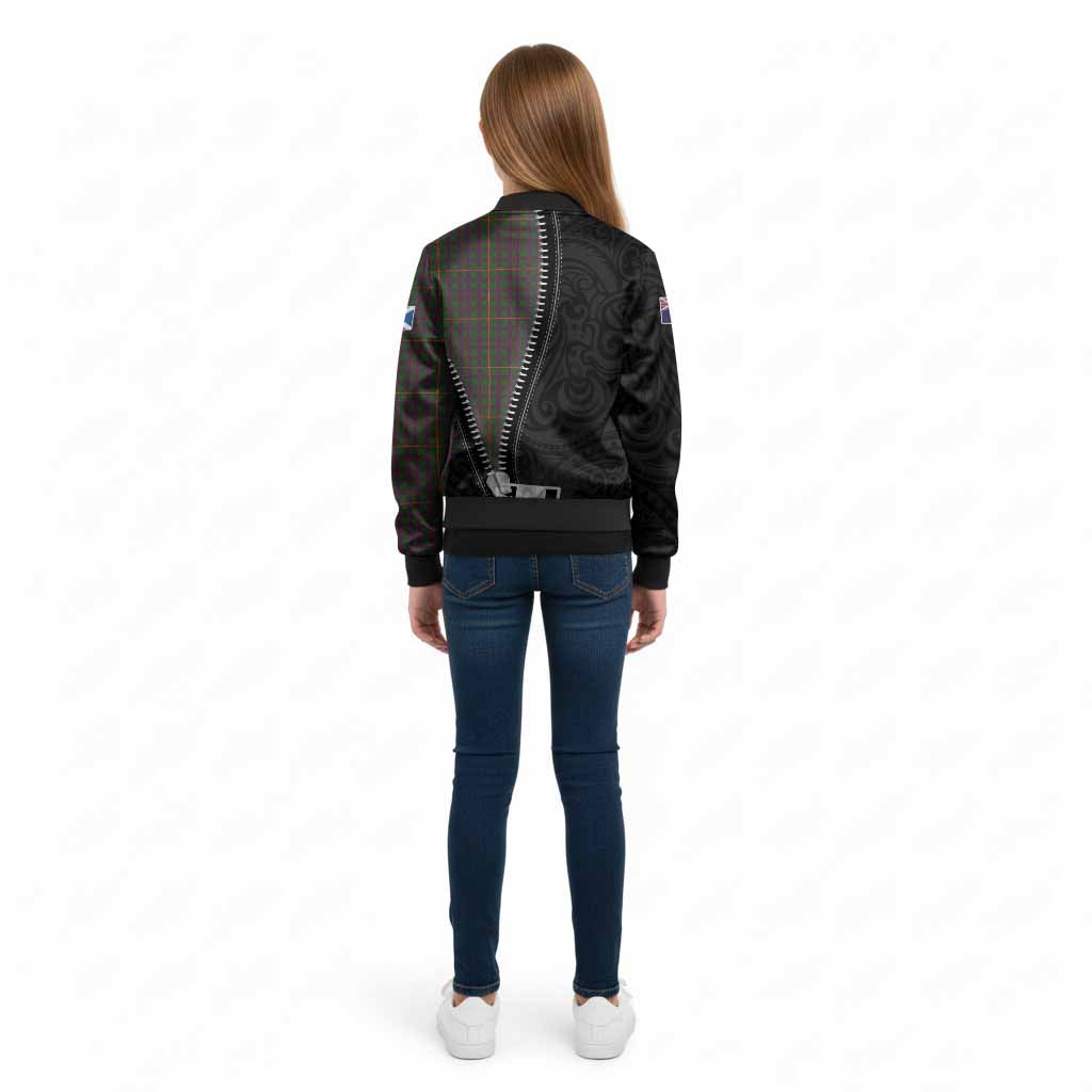 Hall Tartan Kid Bomber Jacket New Zealand Pattern Unique Zipper Stylized