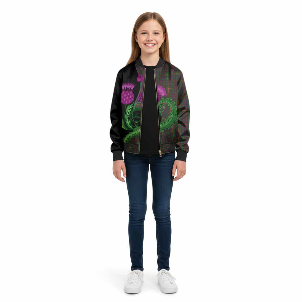 Hall Tartan Kid Bomber Jacket Traditional Scottish Thistle