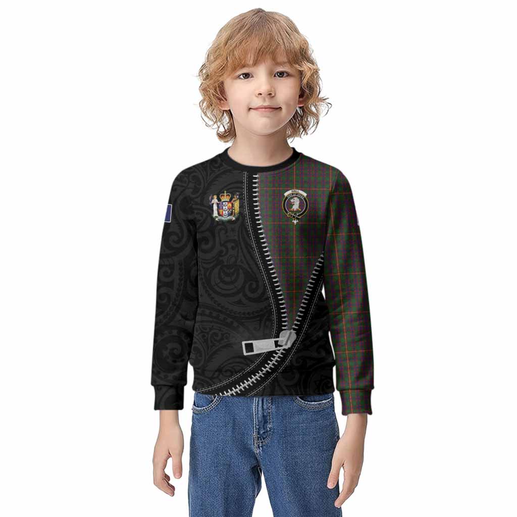 Hall Tartan Kid Knitted Sweatshirt New Zealand Pattern Unique Zipper Stylized