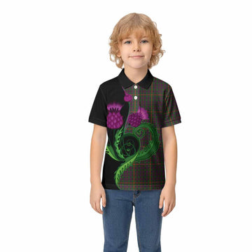 Hall Tartan Kid Polo Shirt Traditional Scottish Thistle