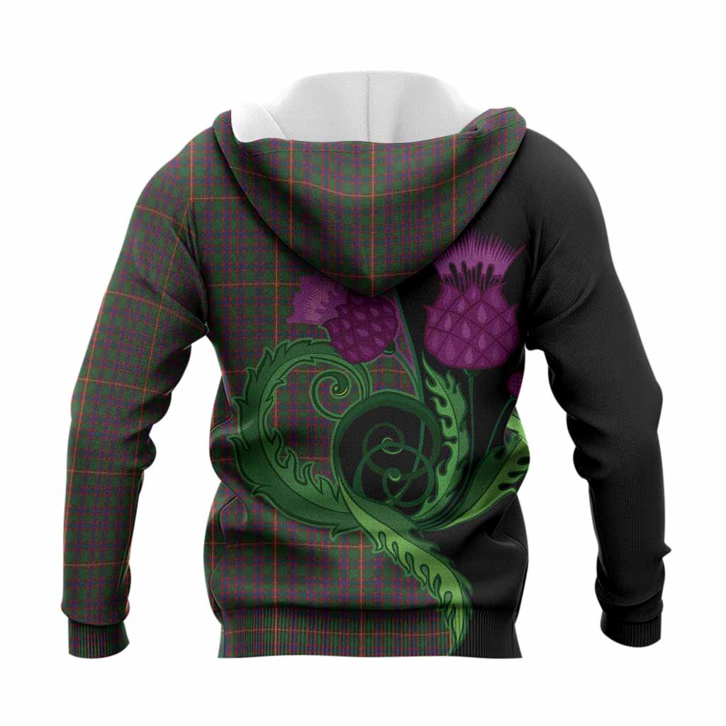 Hall Tartan Knitted Hoodie Traditional Scottish Thistle