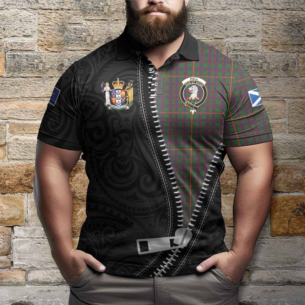 Hall Tartan Polo Shirt New Zealand Pattern Unique Zipper Stylized