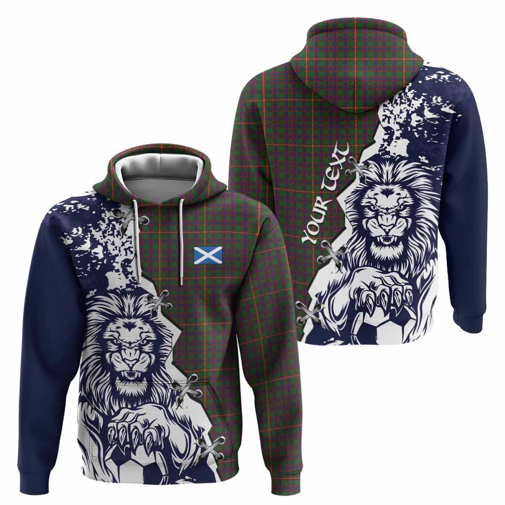 Hall Tartan Scottish Hoodie Angry Lion With Soccer Ball Style