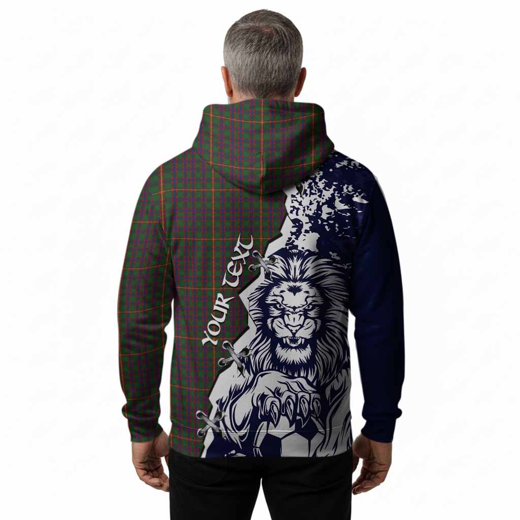 Hall Tartan Scottish Hoodie Angry Lion With Soccer Ball Style