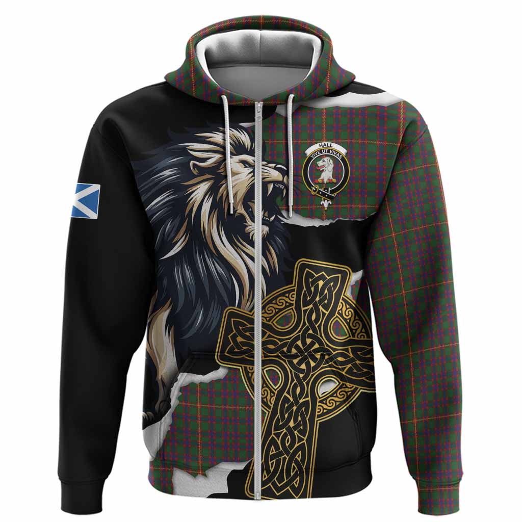 Hall Tartan Scottish Hoodie Lion Celtic Heritage