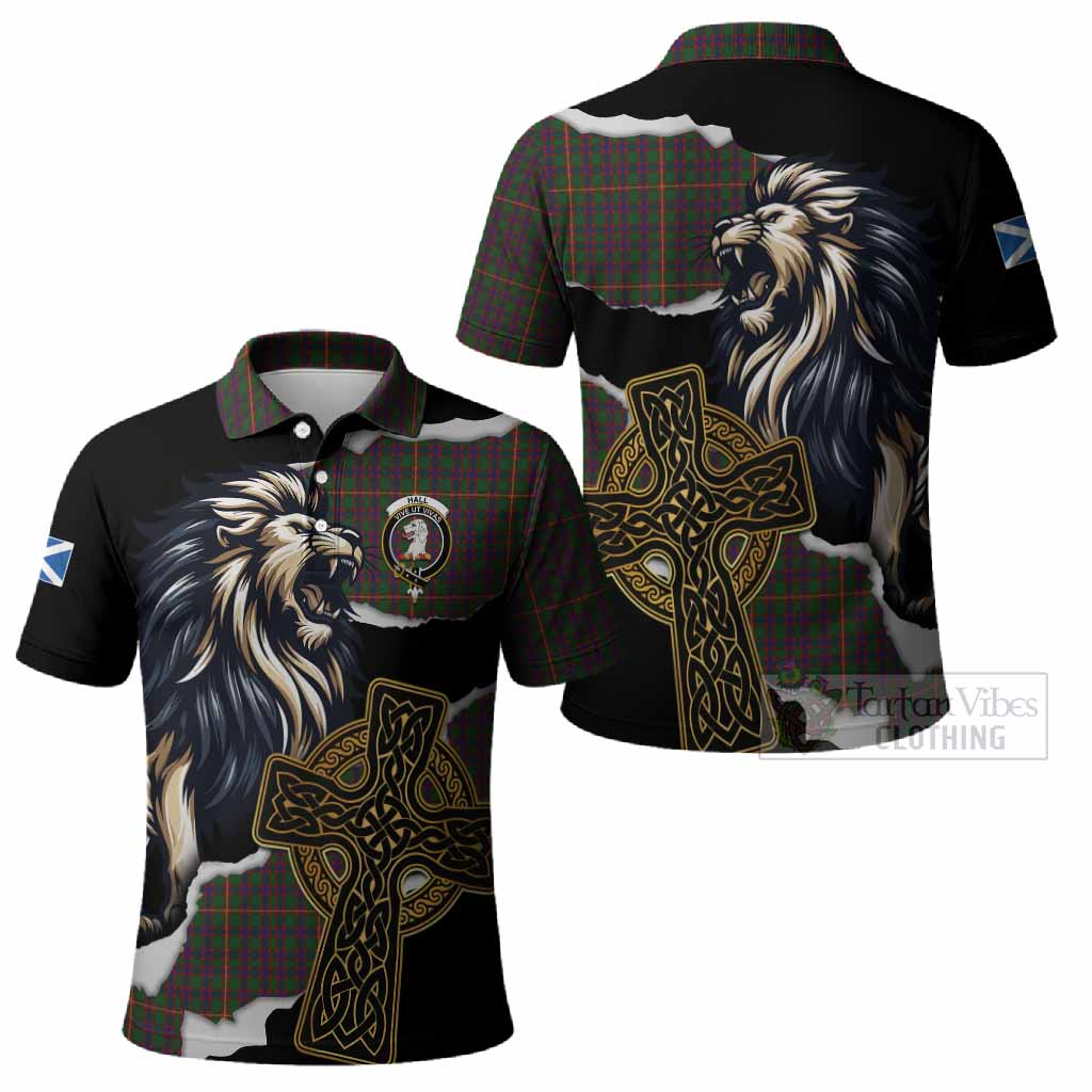 Hall Tartan Scottish Polo Shirt Lion Celtic Heritage
