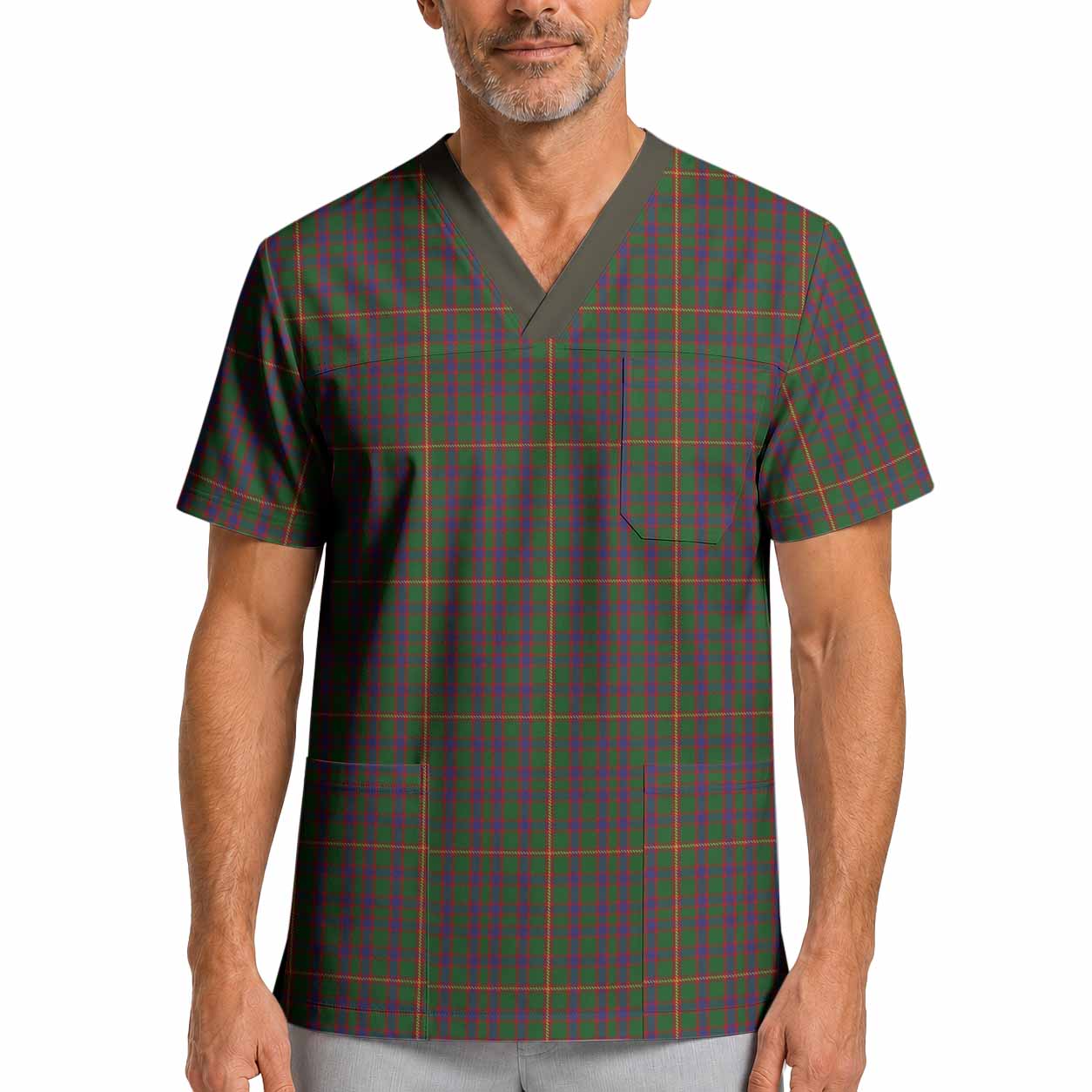Hall Tartan Scrub Top XL - Tartan Vibes Clothing