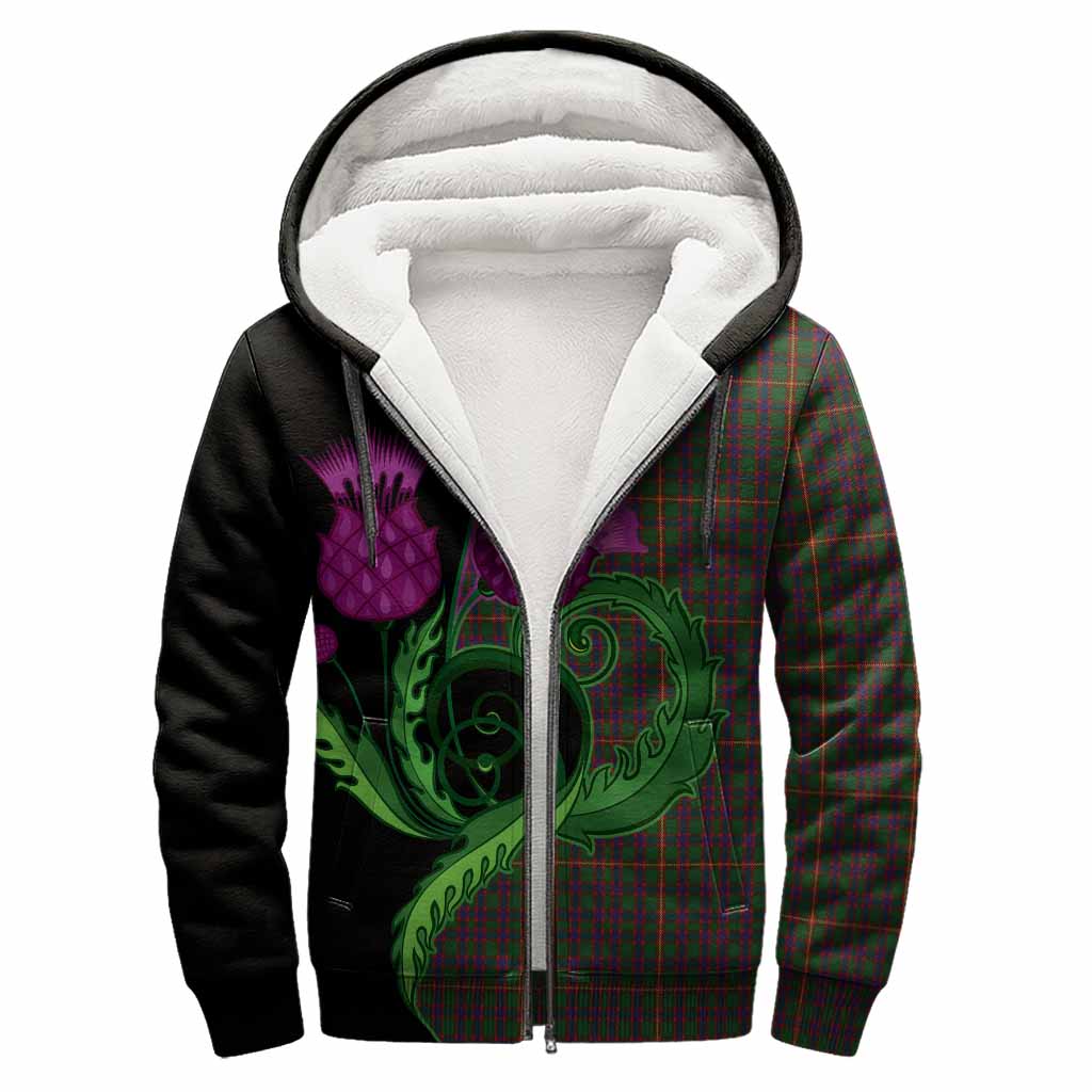 Hall Tartan Sherpa Hoodie Traditional Scottish Thistle