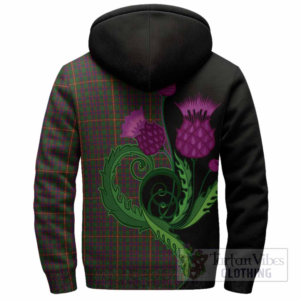 Hall Tartan Sherpa Hoodie Traditional Scottish Thistle