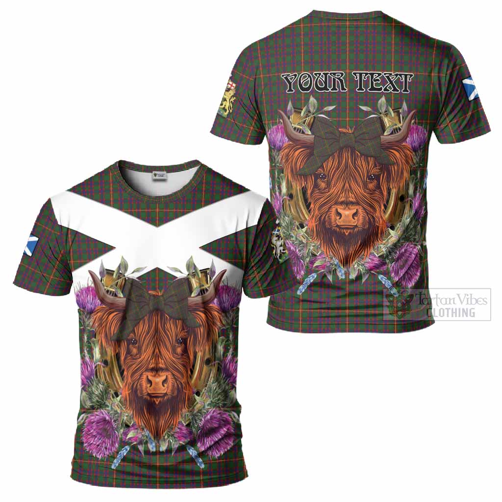 Hall Tartan T-Shirt Scottish Thistle Heilan Coo