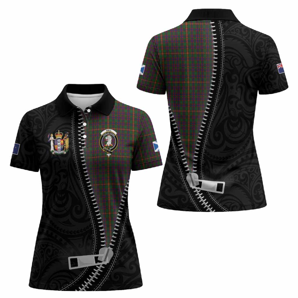 Hall Tartan Women Polo Shirt New Zealand Pattern Unique Zipper Stylized