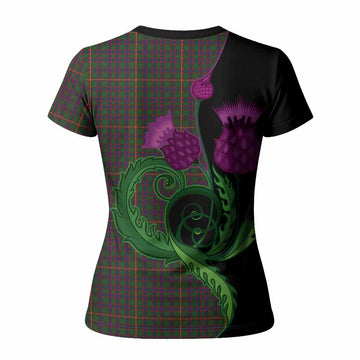 Hall Tartan Women T shirt Traditional Scottish Thistle