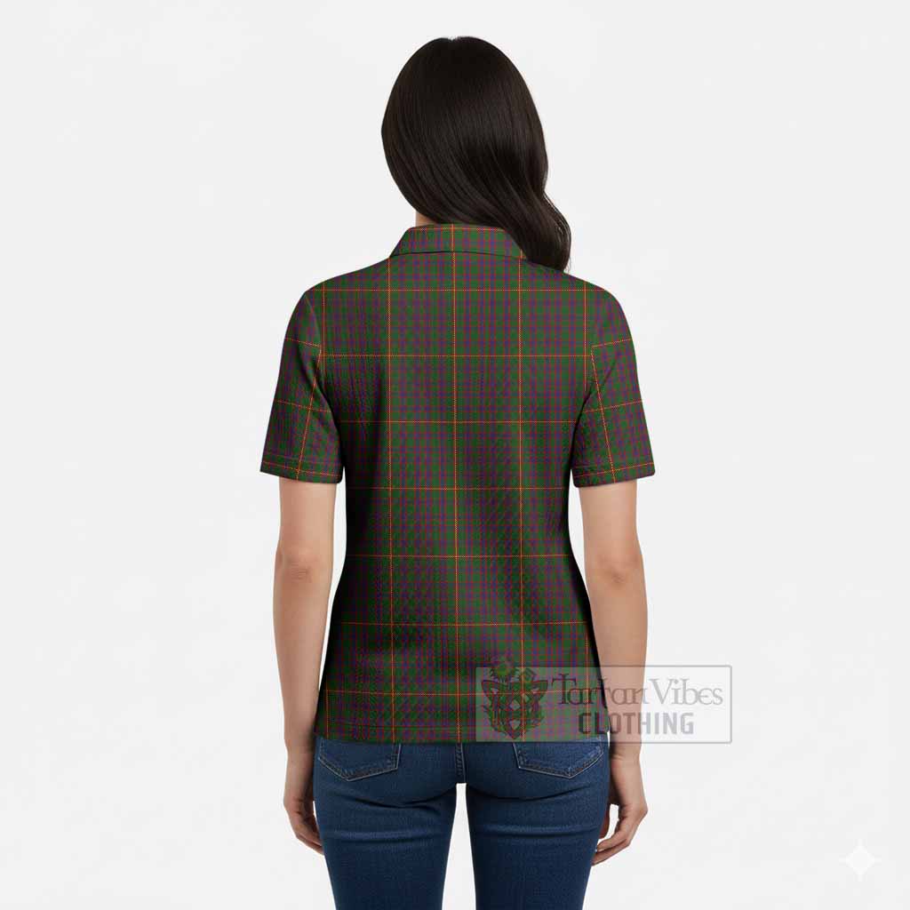 Hall Tartan Women’s Polo Sweater Top with Family Crest