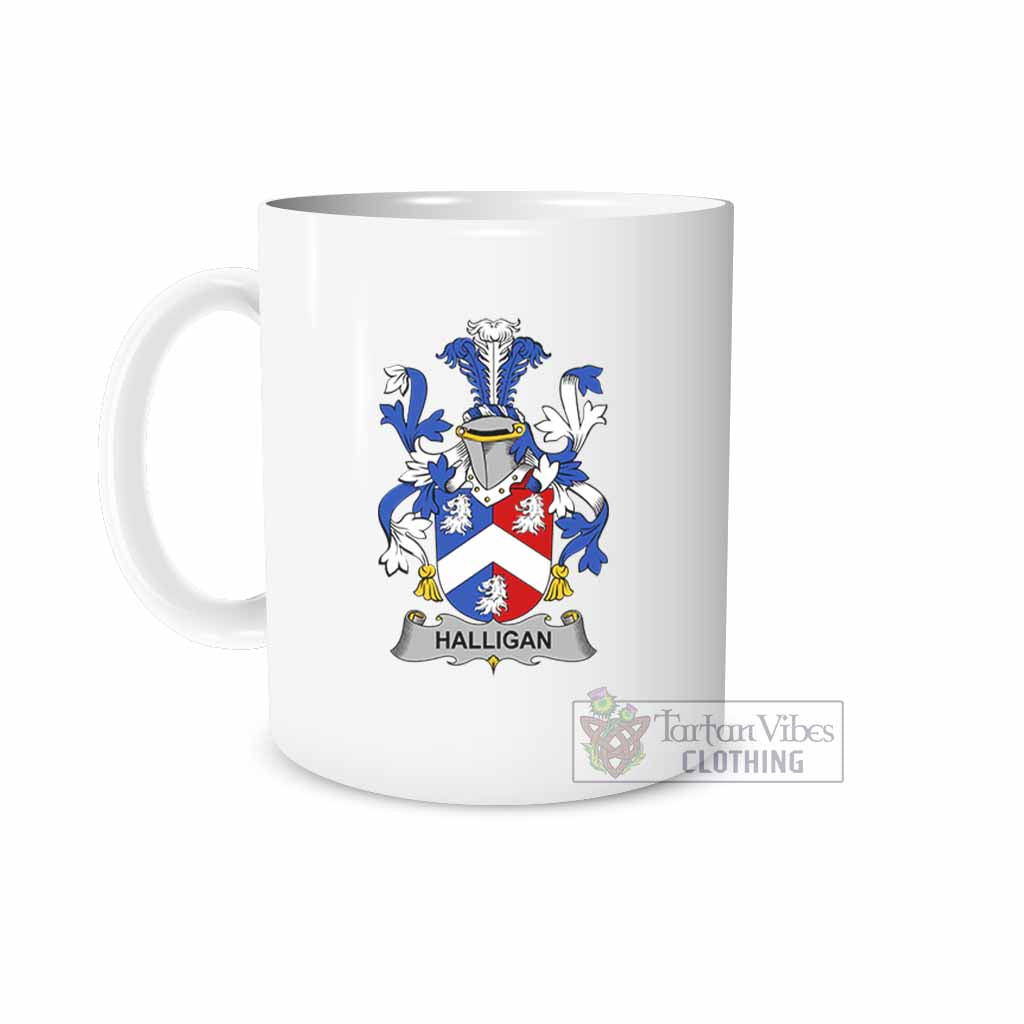 Tartan Vibes Clothing Halligan Irish Clan Coat of Arms Ceramic Mug