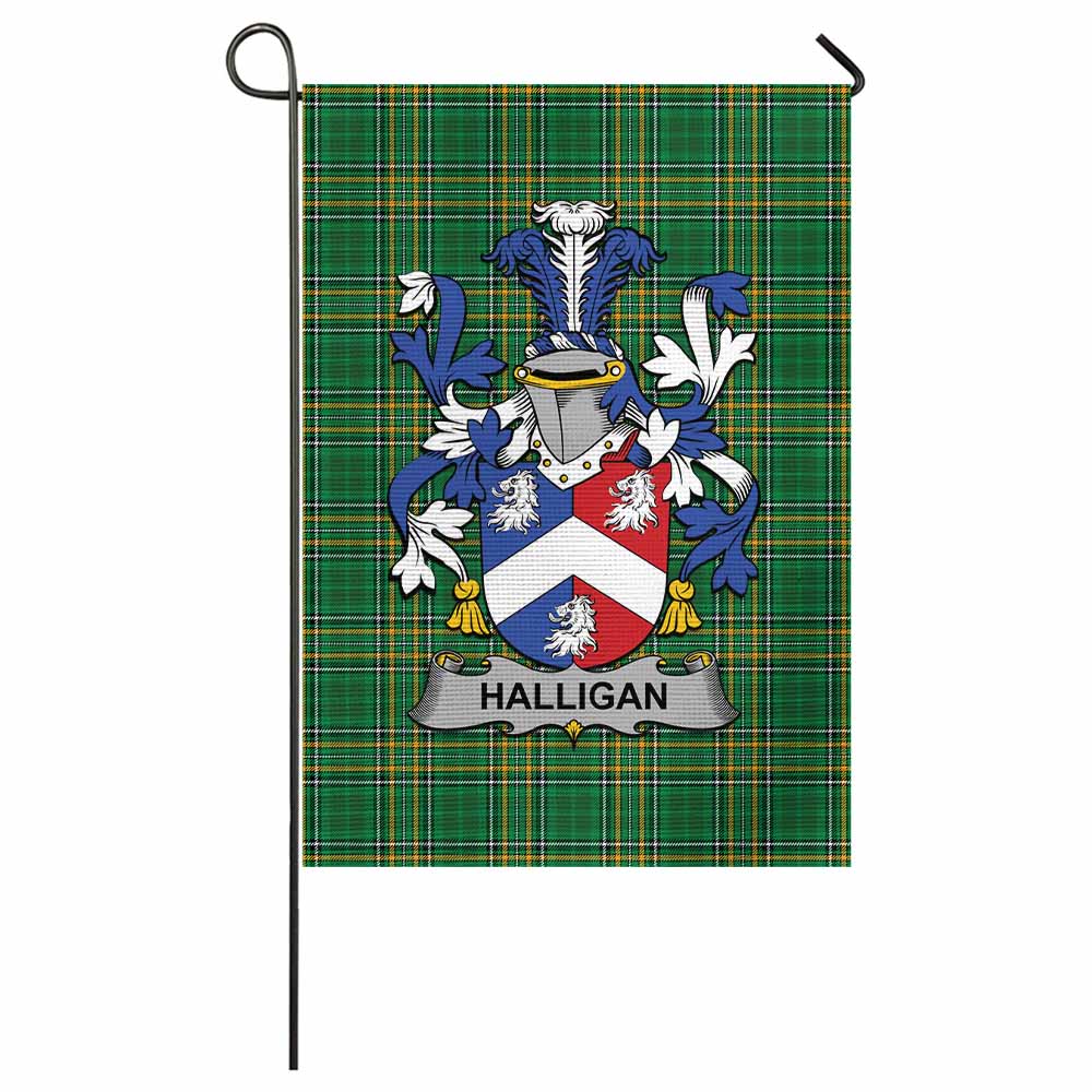 Halligan Irish Clan Tartan Flag with Coat of Arms