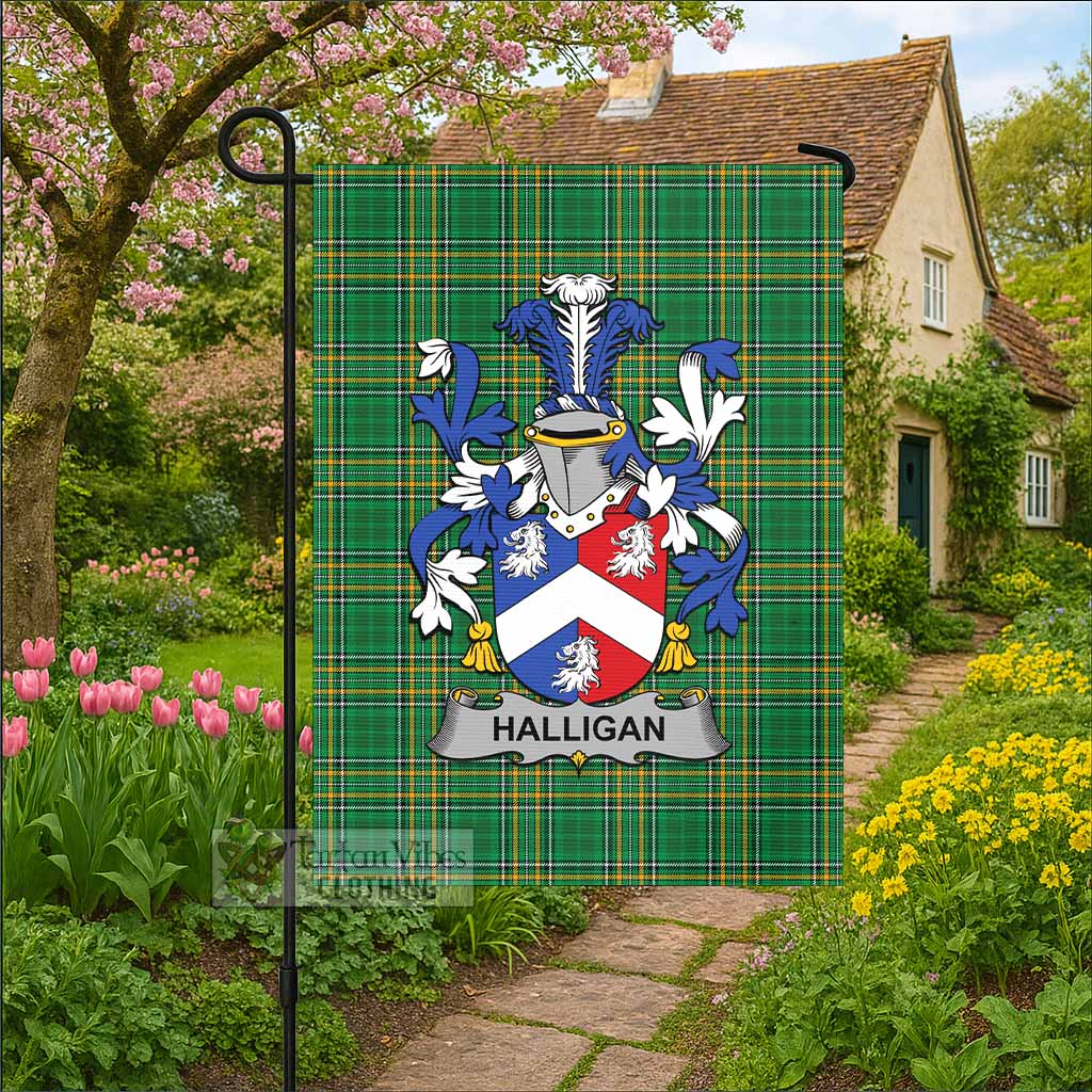 Halligan Irish Clan Tartan Flag with Coat of Arms