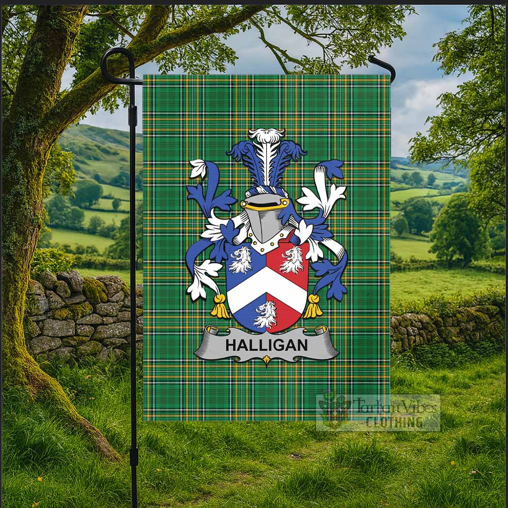 Halligan Irish Clan Tartan Flag with Coat of Arms
