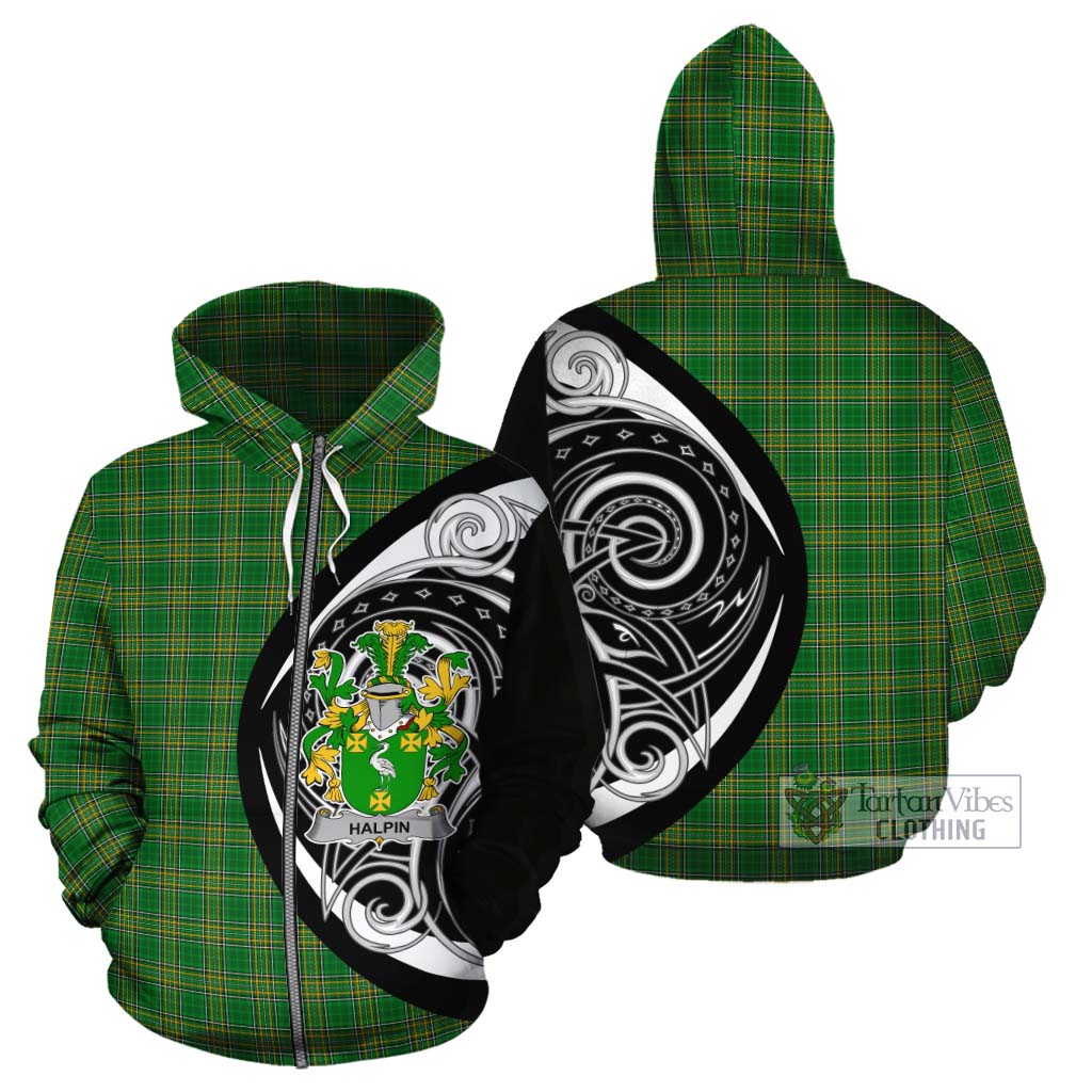 Tartan Vibes Clothing Halpin Irish Clan Cotton Hoodie Celtic Circle Style