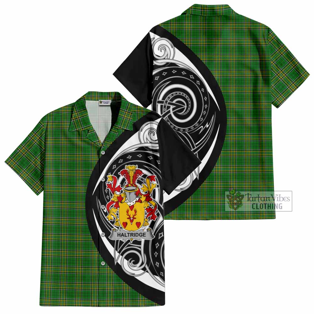 Tartan Vibes Clothing Haltridge Irish Clan Short Sleeve Button Shirt Celtic Circle Style