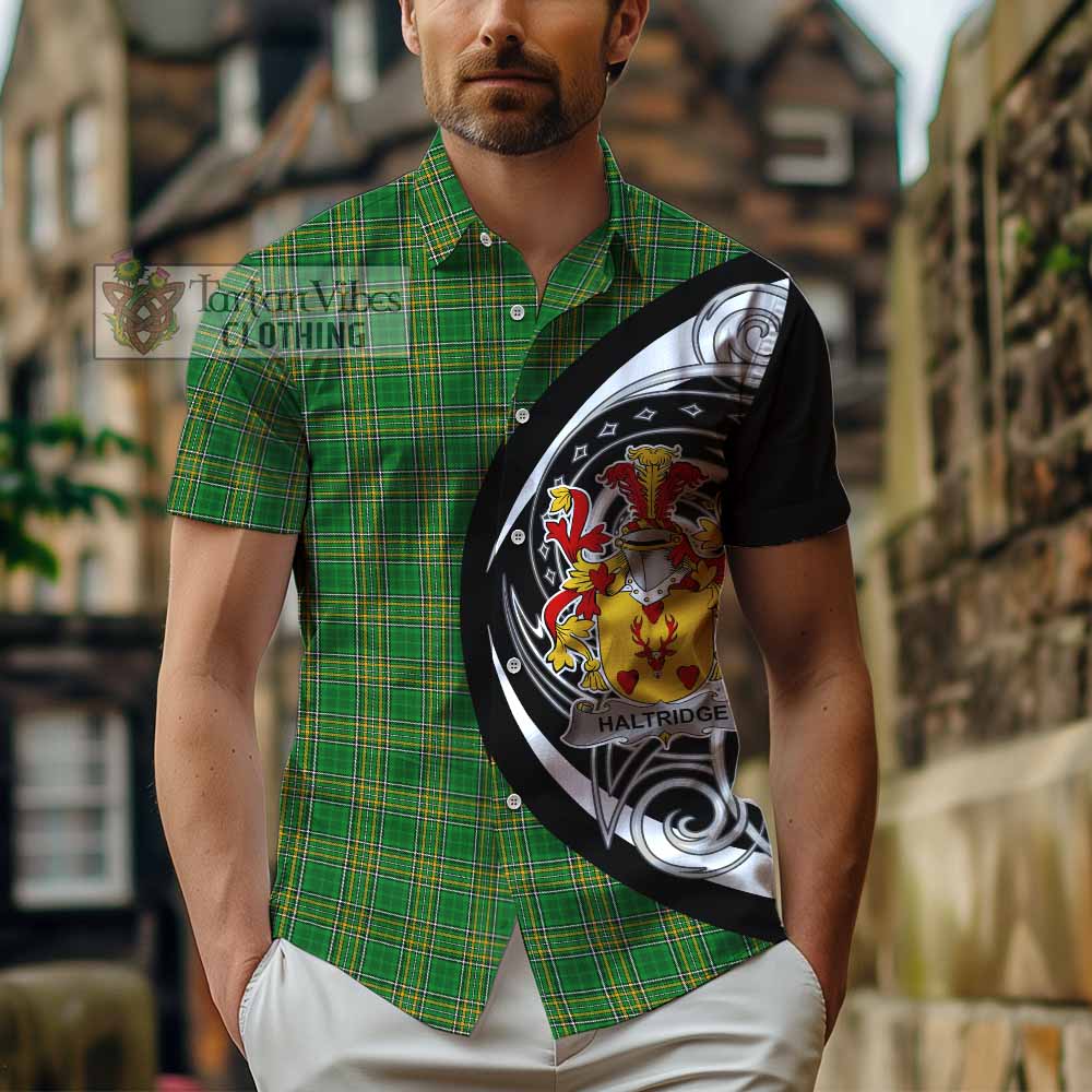 Tartan Vibes Clothing Haltridge Irish Clan Short Sleeve Button Shirt Celtic Circle Style