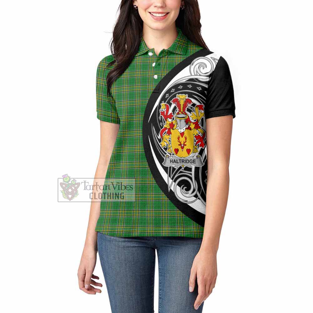 Tartan Vibes Clothing Haltridge Irish Clan Women's Polo Shirt Celtic Circle Style