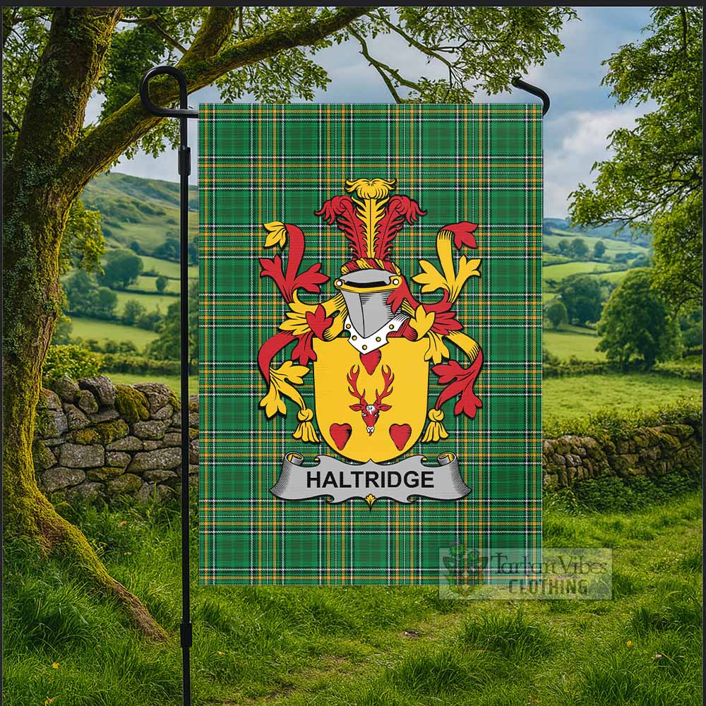 Haltridge Irish Clan Tartan Flag with Coat of Arms